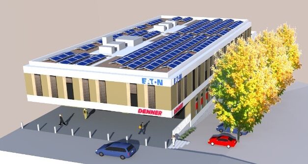 Pobočka Eaton v Le Mont-sur-Lausanne se proměnila na energetický uzel z fotovoltaických článků, nabíječek pro elektromobily a bateriových úložišť