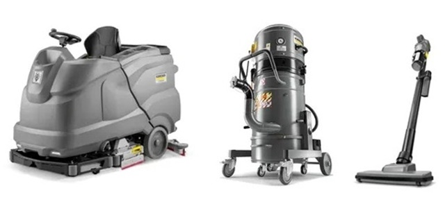 Tipy na profesionální zařízení Kärcher – nové průmyslové vysavače, profi tyčové vysavače a podlahové mycí stroje s posedem