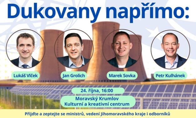 Ministři, hejtman a odborníci budou v Moravském Krumlově diskutovat s občany o dostavbě Dukovan