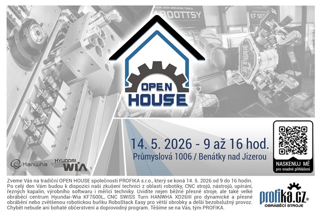 Profika zve na Open House, představí i větší verzi robotické buňky