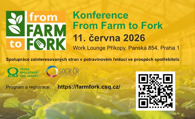 Kvalitu a bezpečnost potravin budou odborníci hodnotit na konferenci From Farm To Fork